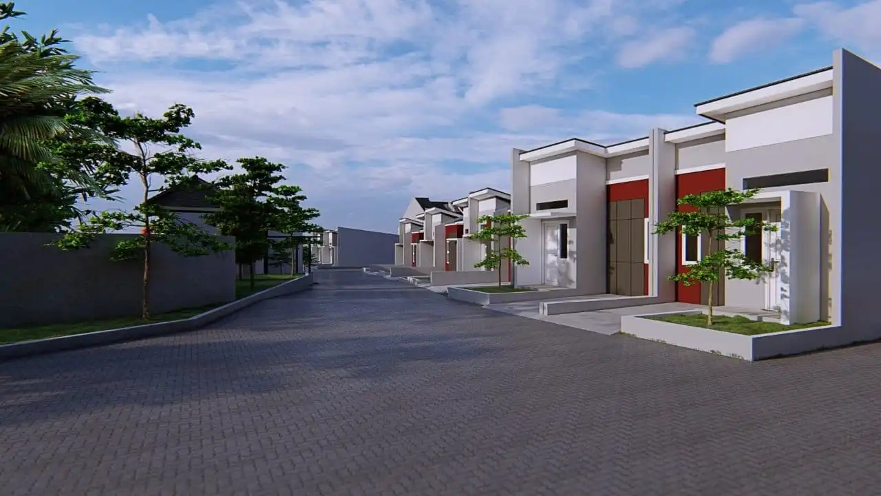 Tampak jalan dan rumah